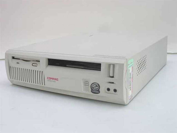 Compaq Deskpro ENS C500 desktop PC — front view showing Compaq logo, 3.5-inch floppy drive, CD-ROM bay, and Intel Inside badge on beige small-form-factor chassis
