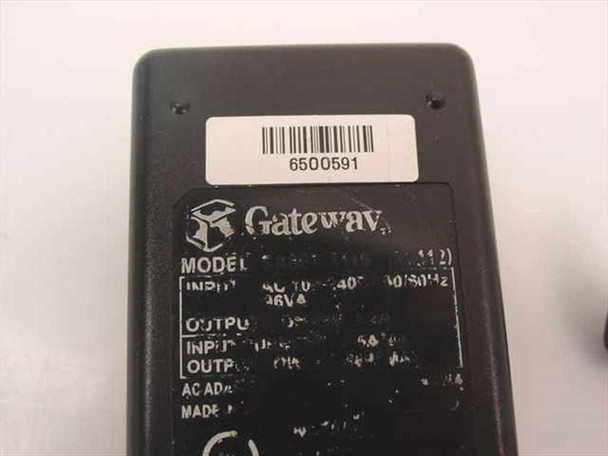 Gateway SA80T-3115 AC adapter bottom label showing model number, part number 6500591, and AC input/DC output rating plate