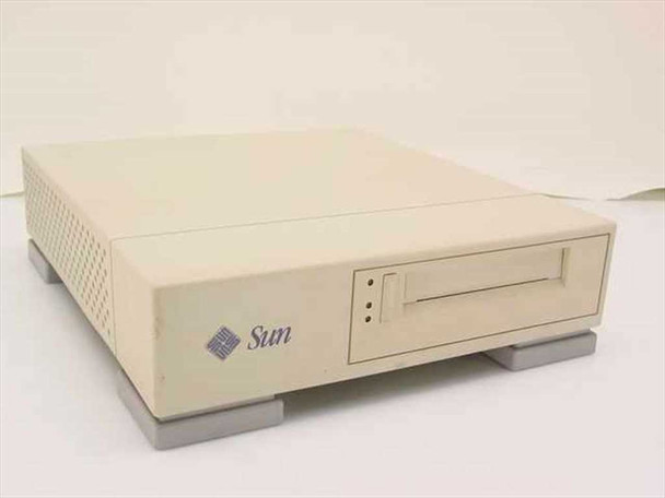 Sun Microsystems 8505XL 8mm external tape drive in beige desktop enclosure – front view showing Sun logo and tape bay
