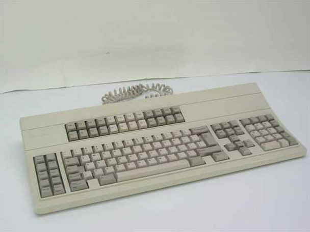 Decision Data 122RX31S-1E 122-key terminal keyboard front view with coiled cable attached