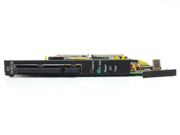 Motorola SGLN5213A VCC II — side profile view of faceplate showing Alarm, In Use, Reset, and Test indicator LEDs