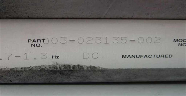 Fujitsu ICL Orion barcode scanner – underside label showing Part No. 003-023135-002 and frequency/DC markings
