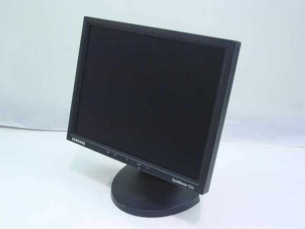 Samsung SyncMaster 152N 15-inch LCD flat panel monitor — three-quarter front-left view showing slim black bezel, front control buttons, and round base stand