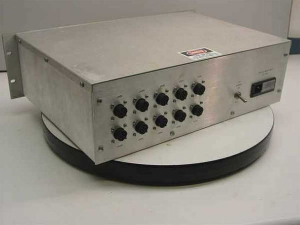 Perkin-Elmer Chamber 1 Control Panel rear panel with ten circular multi-pin connectors and IEC AC power inlet