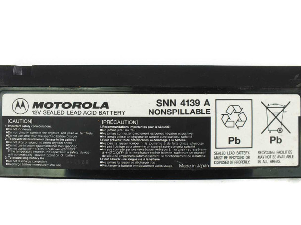 Motorola SNN4139A 12V sealed lead acid nonspillable battery made in Japan