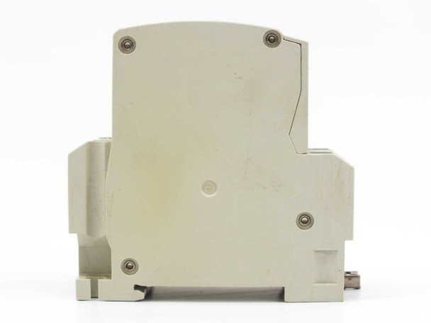 Close-up of trip mechanism and operating lever on 2-pole circuit protector
