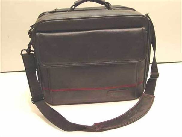 Targus black laptop bag – front exterior showing red accent stripe and Targus logo patch