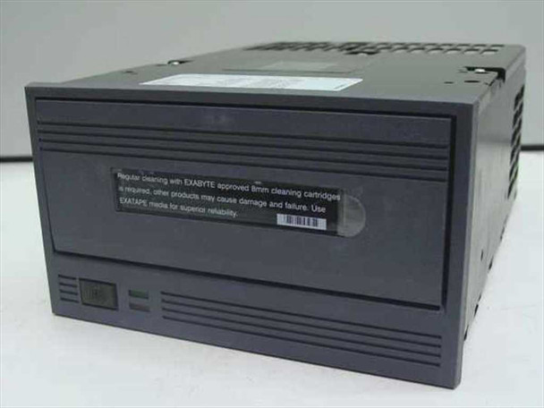 Exabyte EXB-8500C 8mm SCSI tape drive – front panel view showing dark gray bezel and EXATAPE cleaning cartridge label