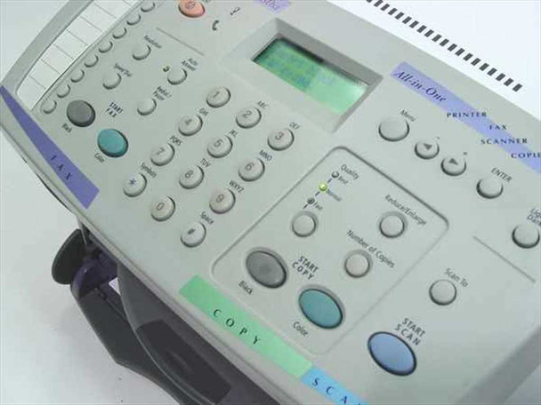 HP OfficeJet K80xi right-side control panel detail showing copy and scan function buttons and LCD display