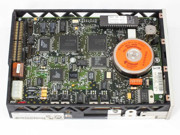 Iomega Beta 150A – top-down view of main PCB with Samsung spindle motor, multiple ICs, and internal components visible