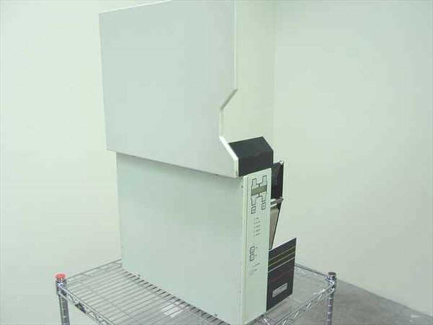 Zebra Z90GM thermal transfer label printer – right side view showing overall enclosure and media exit slot