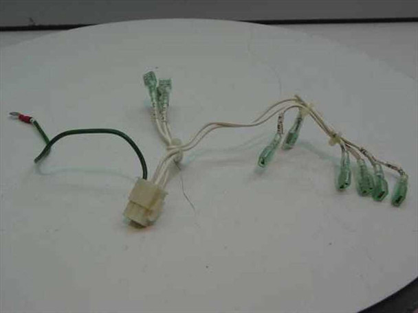 Jolt wire assembly showing full harness layout with white Molex multi-pin connector, multiple green-terminated leads, and green ground wire with ring terminal