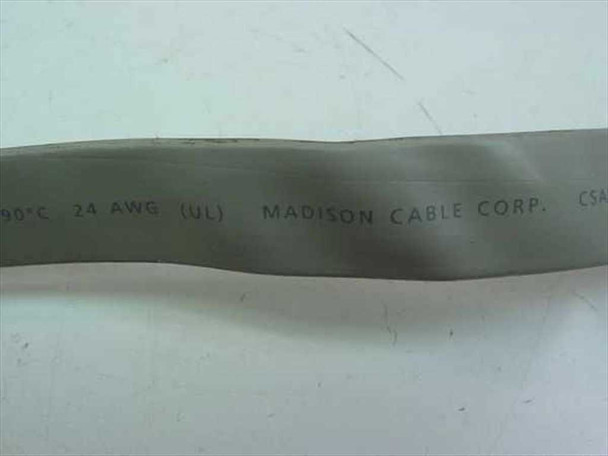 IBM 93F0533 ribbon cable close-up of body showing Madison Cable Corp 24 AWG UL CSA markings printed on cable