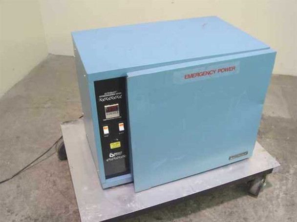 Bellco Glass 7910-00110 AutoBlot Hybridization Oven – three-quarter front-left view showing blue steel housing, digital control panel, and Emergency Power label on right side