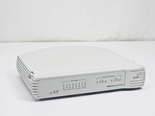 3Com 3C16754 OfficeConnect Dual Speed Hub 16-Port — front panel view showing port status LEDs and network utilization indicators
