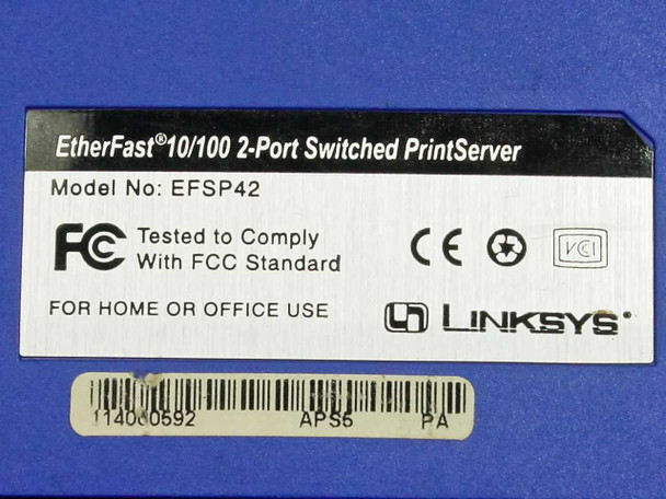 Linksys EFSP42 EtherFast 10/100 2-Port Print Server
