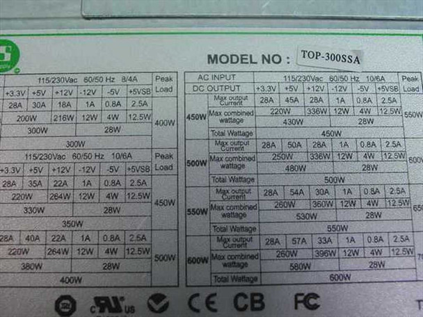 GPS/Top Power TOP-300SSA 300W ATX Power Supply