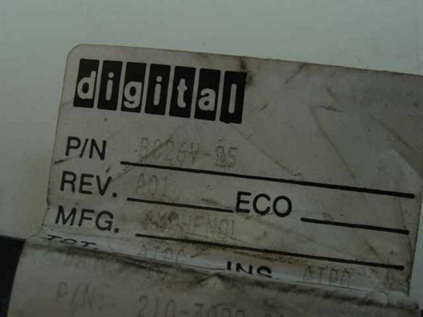 Digital Equipment Corporation label on BC26V-25 cable showing P/N BC26V-25, Rev A01, MFG Amphenol