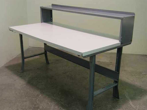 Edsal 36x72x34"H Tech Bench - Laminate Top w/Riser Shelf