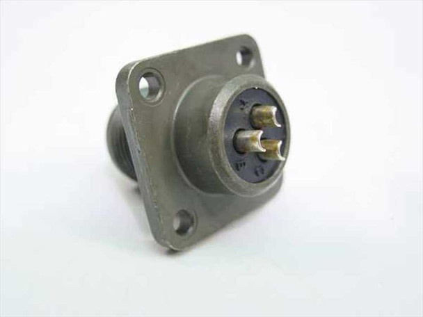Amphenol MS3102A10SL-3P cylindrical connector – straight-on face view of 3-pin male contact arrangement inside threaded shell
