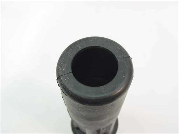 Meltric 4-0901-K WS Welding Connector – top/face view of black male plug showing hollow bore and hairline seam