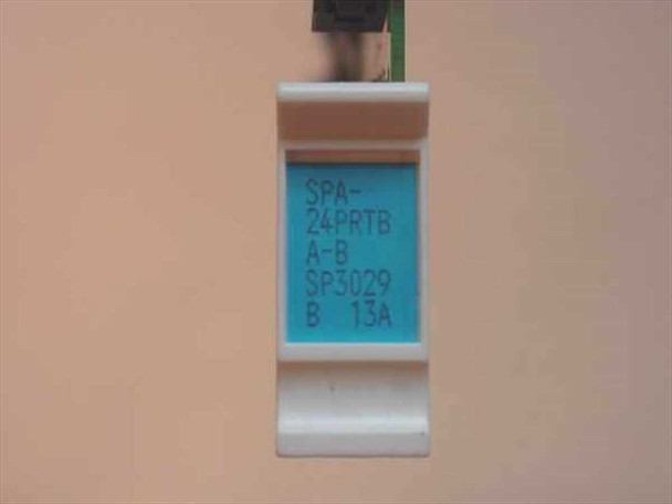 NEC SPA-24PRTBA-B label close-up reading SPA-24PRTB A-B SP3029 B 13A on the card's faceplate tab