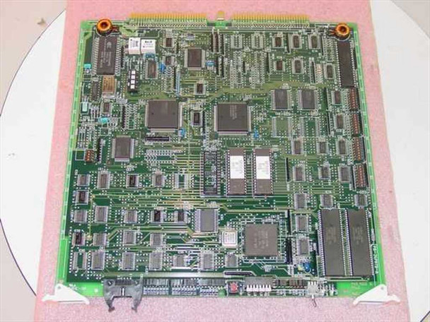 NEC SPA-24PRTBA-B NEAX 2400 ISDN PRI T1 card — top view of full PCB showing multiple ICs, large processors, and edge connector, resting on anti-static foam
