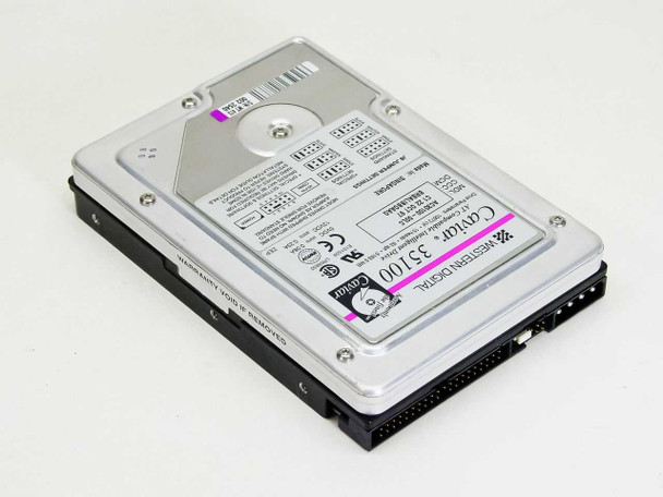 Western Digital Caviar AC35100 5.1GB 3.5-inch IDE hard drive — angled top/rear view showing label and IDE connector