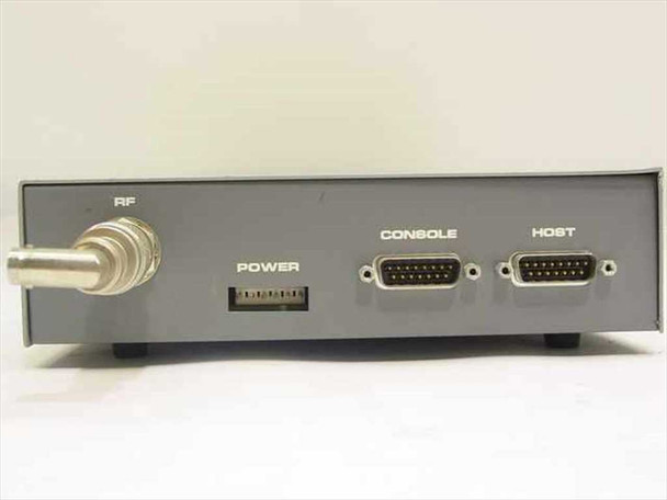 LXE 200IBSL01 rear panel close-up — RF coax port on left, POWER connector, CONSOLE DB-25, and HOST DB-25 ports clearly labeled