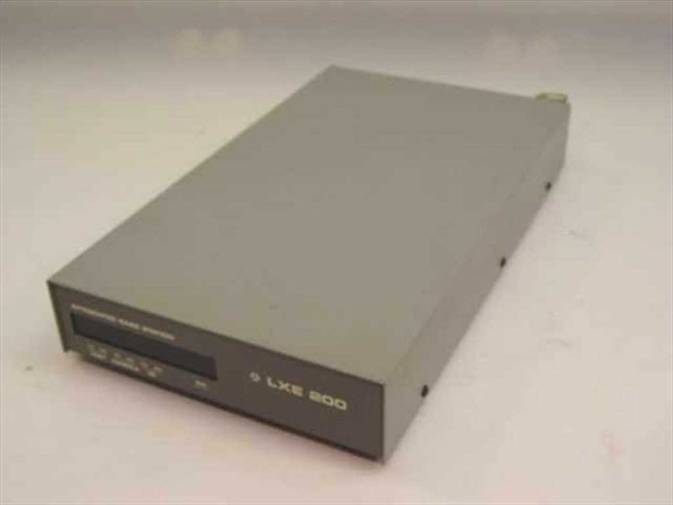 LXE 200IBSL01 Integrated Base Station Transceiver — three-quarter front-left view showing gray enclosure and LXE 200 label