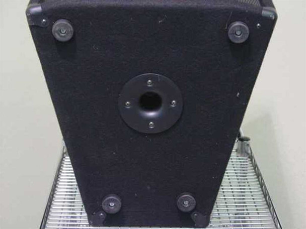 Laney CT815 PA speaker cabinet — bottom view showing 35mm pole-mount socket and four rubber feet