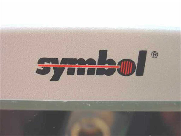 Close-up of Symbol Technologies logo on the top front corner of the LS-5700-1000GN scanner housing