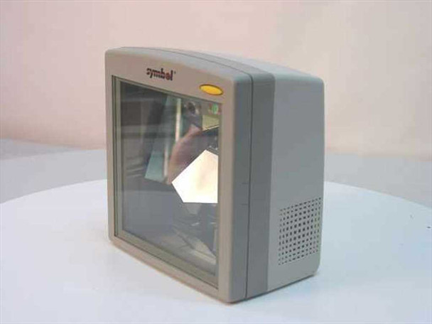 Symbol LS-5700-1000GN omni-directional mini-slot barcode scanner — front and right-side view showing scan window, mirror array, and speaker grille