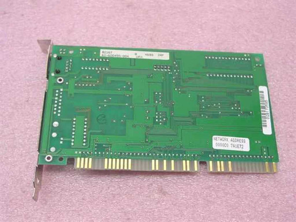 SMC 8216T ISA NIC – PCB reverse side showing solder traces and network address label 0000C07A1E72