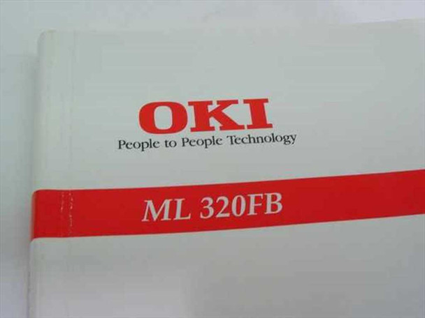 OKI ML 320FB Set Up Guide manual spine closeup showing OKI People to People Technology logo and ML 320FB model name