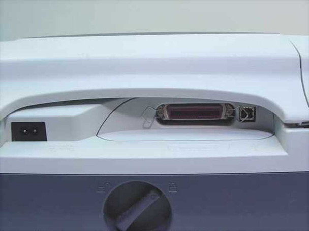 HP DeskJet 940C rear panel showing IEEE 1284 parallel port and USB Type-B port alongside power inlet