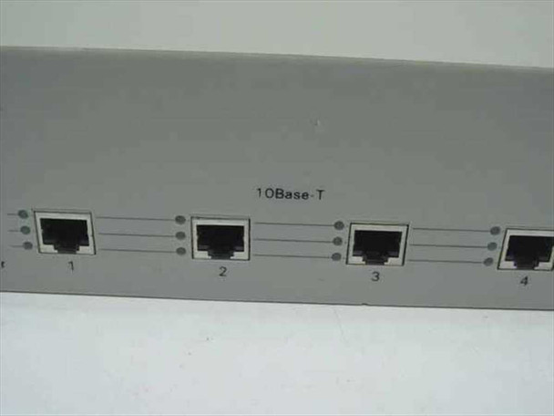 D-Link DES-2205 – front panel close-up showing four 10Base-T RJ-45 ports numbered 1 through 4 with per-port LEDs