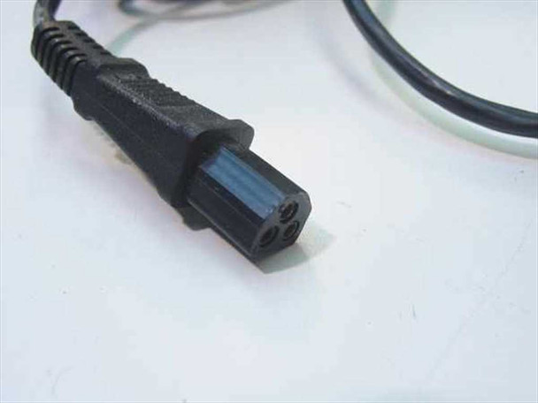 Sanyo 12A-120 AC Adapter 2-pin output connector close-up showing rectangular barrel plug