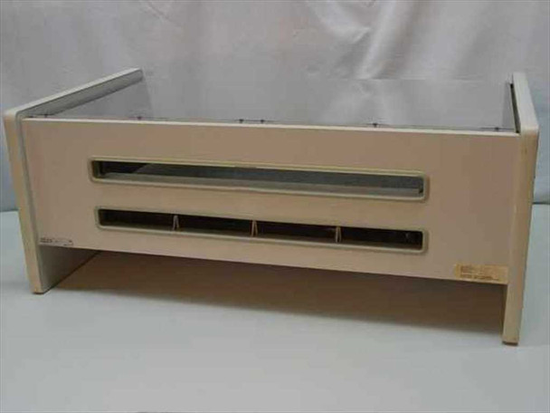 Ring King 7510X Quiet Print enclosure — rear view showing two horizontal paper feed/exit slots and acrylic lid guide rails on top