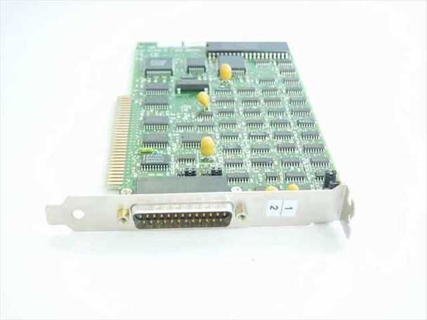 IBM 75H8769 SDLC Multiprotocol ISA Adapter – side-angle rear view showing bracket with DB25 port and ISA gold-finger edge