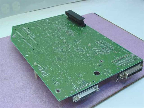 Lexmark 69G3199 RIP board bottom/solder-side view with black edge connector and parallel port visible