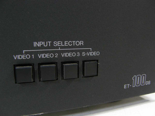 Panasonic ET-100DS – front panel Input Selector section with four pushbuttons: Video 1, Video 2, Video 3, S-Video, and ET-100DS model badge