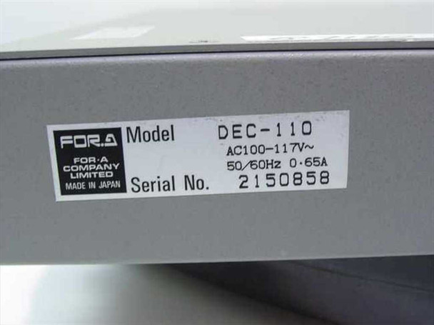 FOR-A Global DEC-110 Professional Color Video Broadcast Decoder w/RGB BNC- AS IS