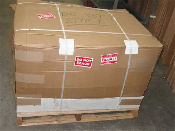 Siemens Sirona Cerec 2 complete system palletized in large cardboard box with Do Not Stack and Fragile labels