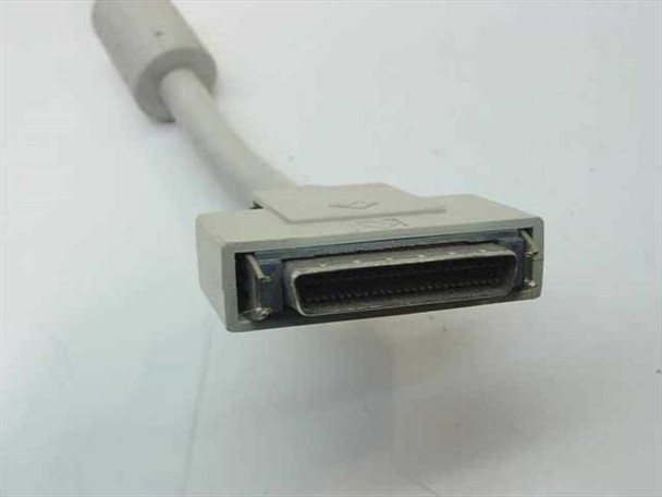 Close-up of HD50 50-pin Micro-D male connector end on Sun 530-1793-02 SCSI cable
