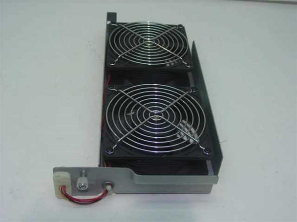 HP 5002-4825 Dual Fan Assembly – rear angled view showing Molex power connector and fan wiring