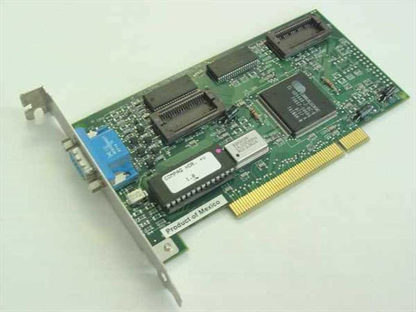 Compaq 273761-001 ProLiant PCI VGA video graphics card — component side view showing PCB, memory chips, and DB-15 VGA bracket
