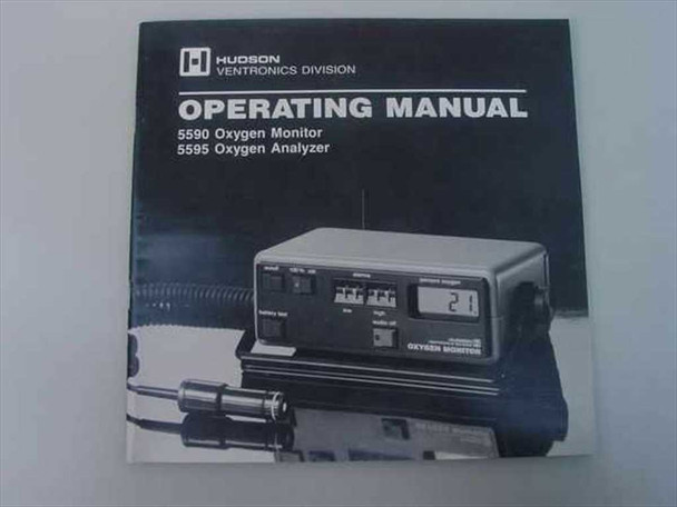 Hudson Ventronics Division Operating Manual for 5590 Oxygen Monitor and 5595 Oxygen Analyzer – spiral-bound booklet cover