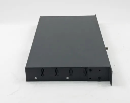 SMC TigerStack 3312TC — bottom view showing chassis underside with vent slots and mounting screw points