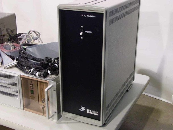 Lotus Technologies 7000 tower controller – front view showing AC Available indicator and Power switch on black front panel with Lotus Technologies and partner logos